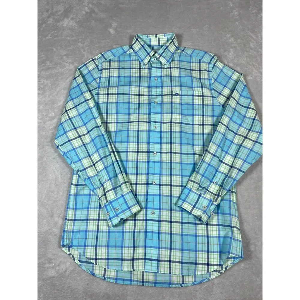 Southern Tide‎ Classic Fit Long Sleeve Button Down Plaid Size Small Fishing - Picture 2 of 9